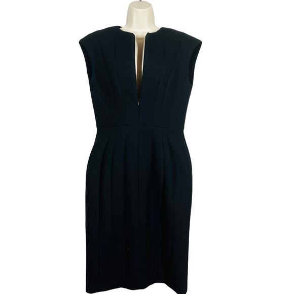 Dice Kayek Structured Scuba Dress Sleeveless Piped Knee Black Couture DIY - S - Picture 2 of 15